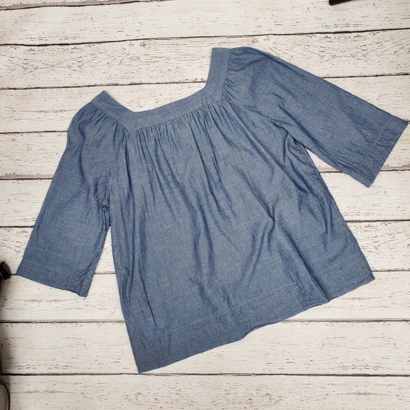 Gap 3/4 sleeve square neck blouse - Picture 2 of 7